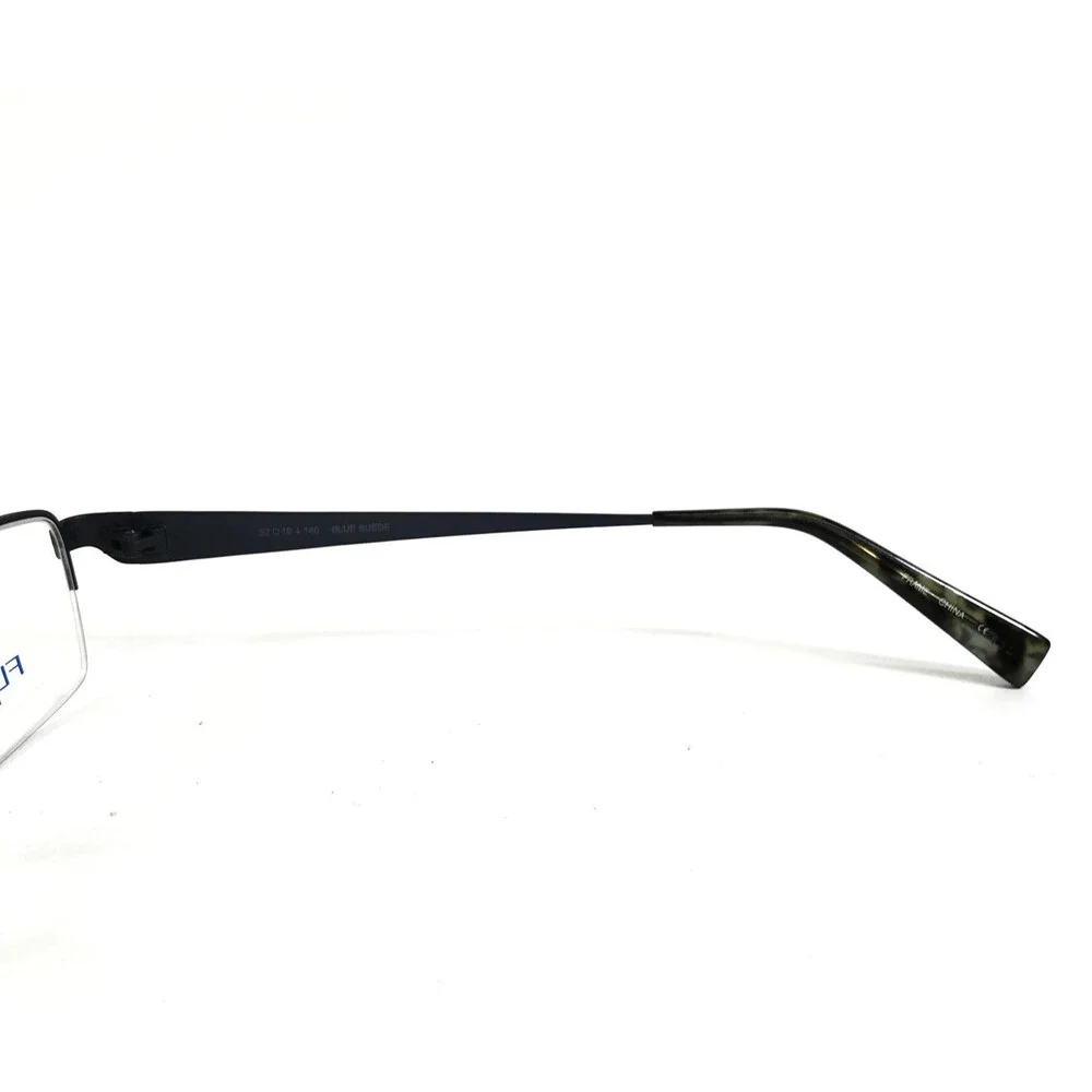 Flexon by Marchon Eyeglasses Frames 455 BLUE SUEDE Rectangle Half Rim 52-19-140